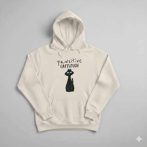 Pawsitive Cattitude Oversized Hoodie – Cozy Cat Lover Streetwear