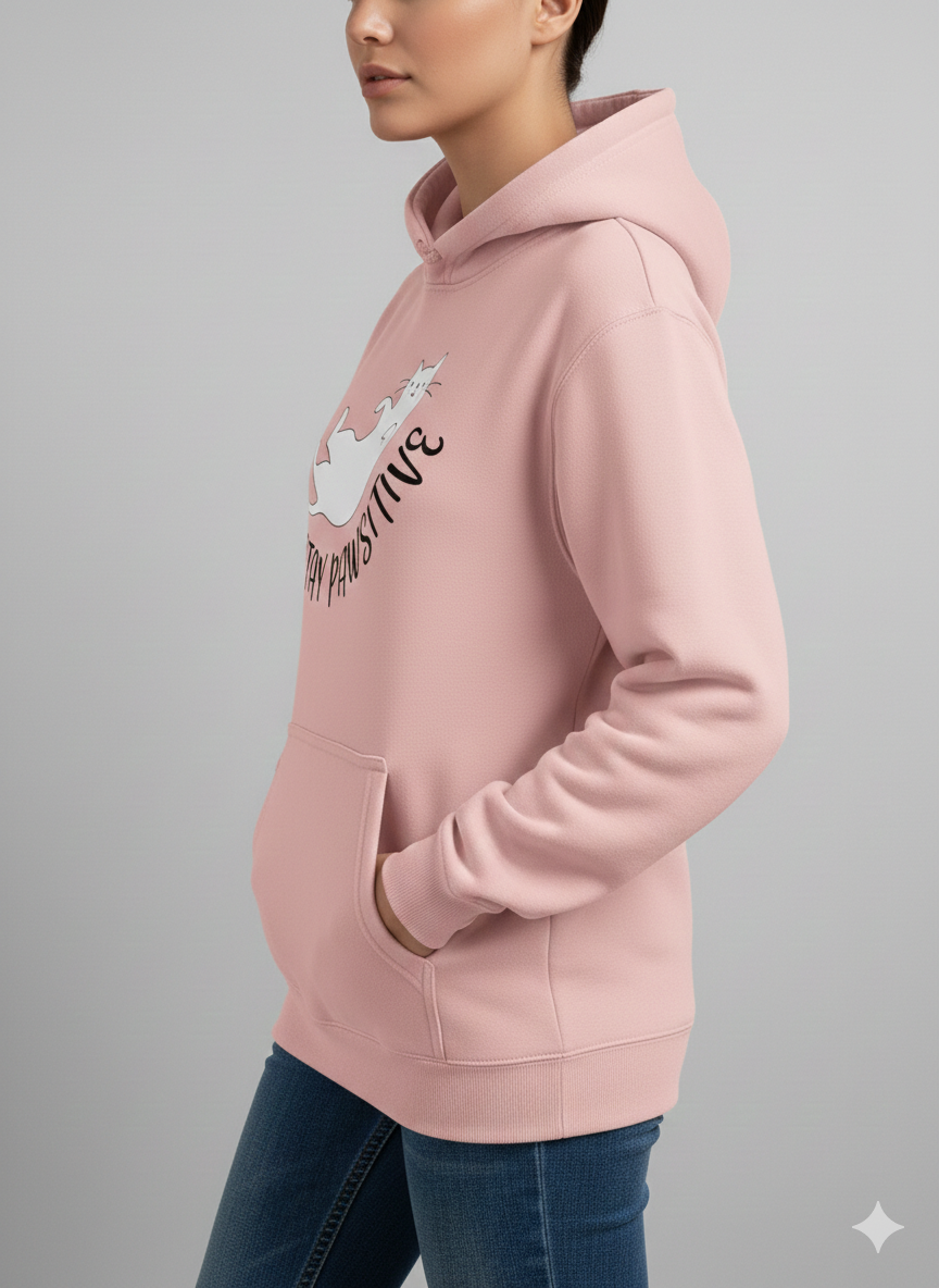 Stay Pawsitive Cat Hoodie – Cute & Cozy Cat Lover Pullover