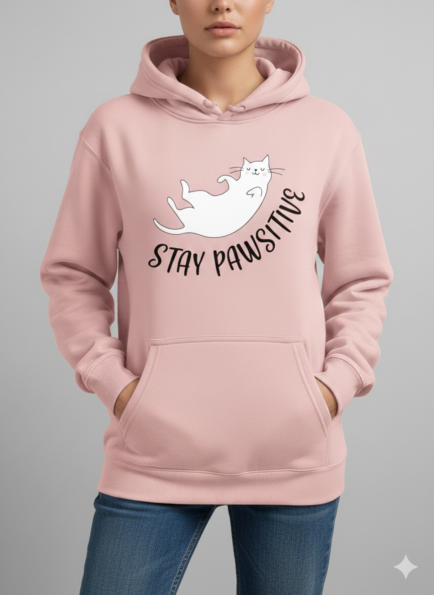 Stay Pawsitive Cat Hoodie – Cute & Cozy Cat Lover Pullover